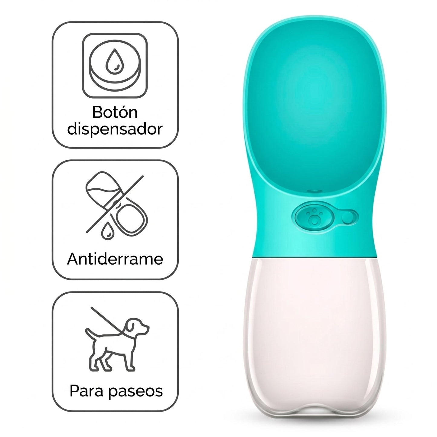Botella de agua portátil para perros
