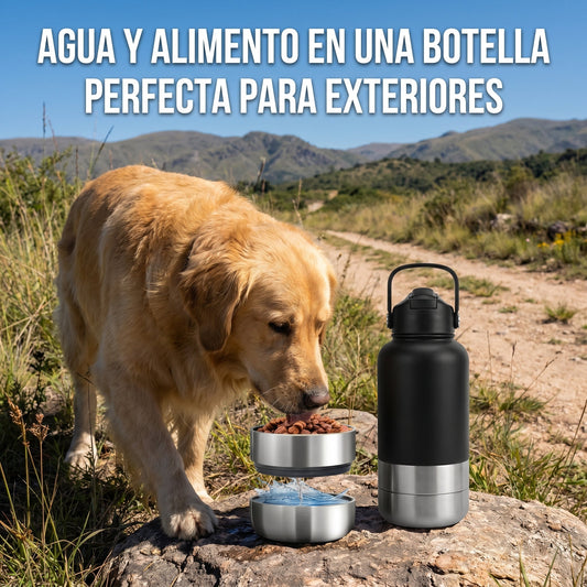 Botella 2 en 1 para Agua y Comida