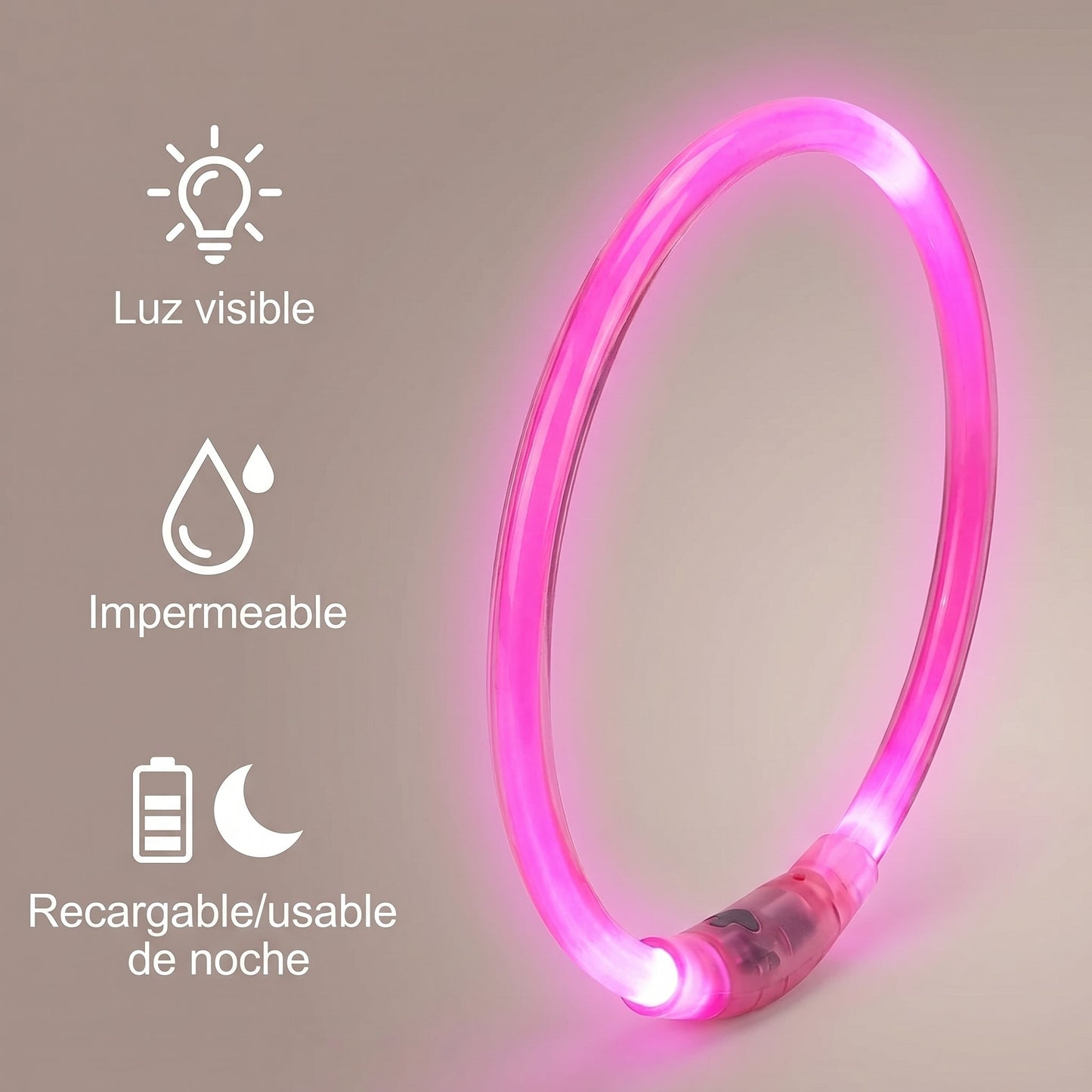Collar LED Impermeable para Perro